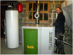 Okofen Pellet biomass boiler & buffer tank